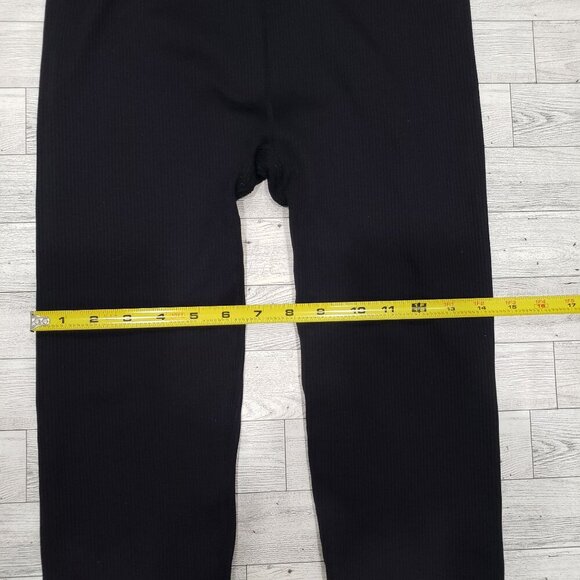 Calvin Klein Performance Ribbed Leggings High Waist Workout Black Size M EUC - Picture 10 of 11